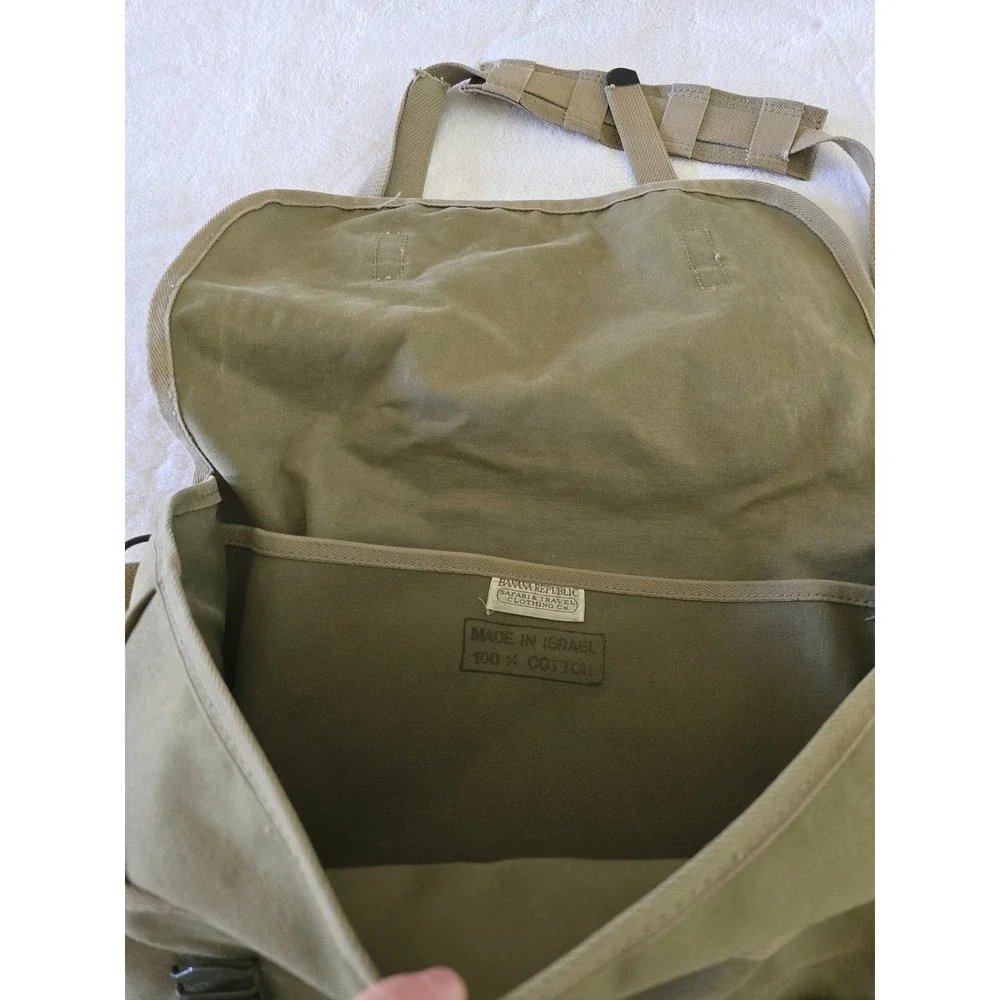 Vintage Banana Republic Messenger Bag Olive Canvas Paratrooper Made Israel Worn